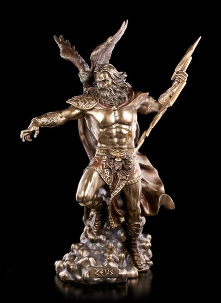 GroßE Zeus Figur - Griechischer GöTtervater Mit Adler - Veronese Gott Statue-image