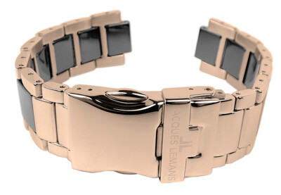 Jacques Lemans Uhrenarmband Edelstahl/Ceramic rosé/schwarz Jubiläumsuhr 40-3 C