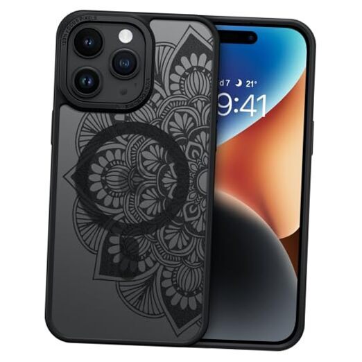 for iPhone 14 Pro Phone Case, iPhone 14 Pro Magnetic Case [Compatible Black