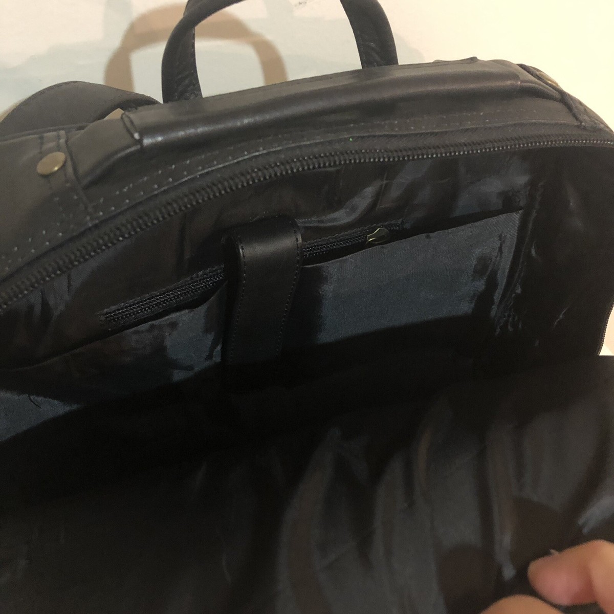 New Ecuadorian leather black unisex backpack Bags & Backpacks | The Essential Store main image 3