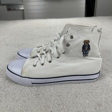 Polo Ralph Lauren Hamptyn Hi II Bear Sneakers Youth 6.5 White Shoes Kids Junior