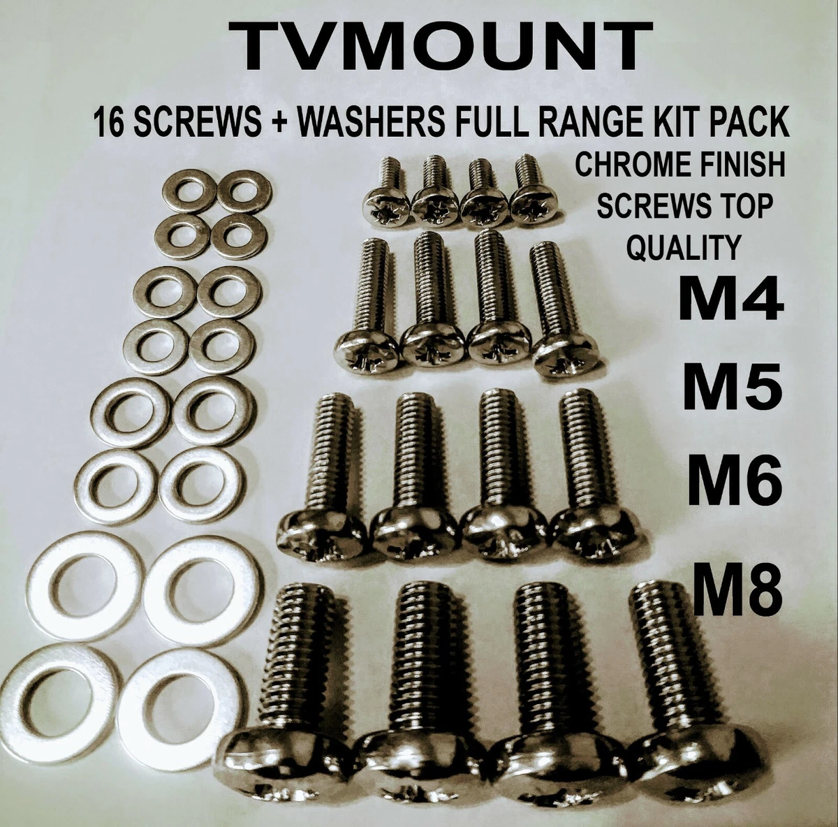 M4 M5 M6 M8 Tv Wall Mount Screws Bolts For Sony Bravia Philips Lg And Many More