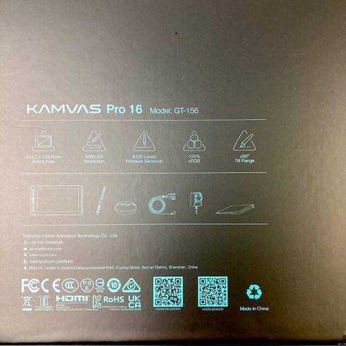 Kamvas Pro 16 Graphics Tablet GT156 Huion Open Box Never Used Pen Display Tablet - Photo 9/10