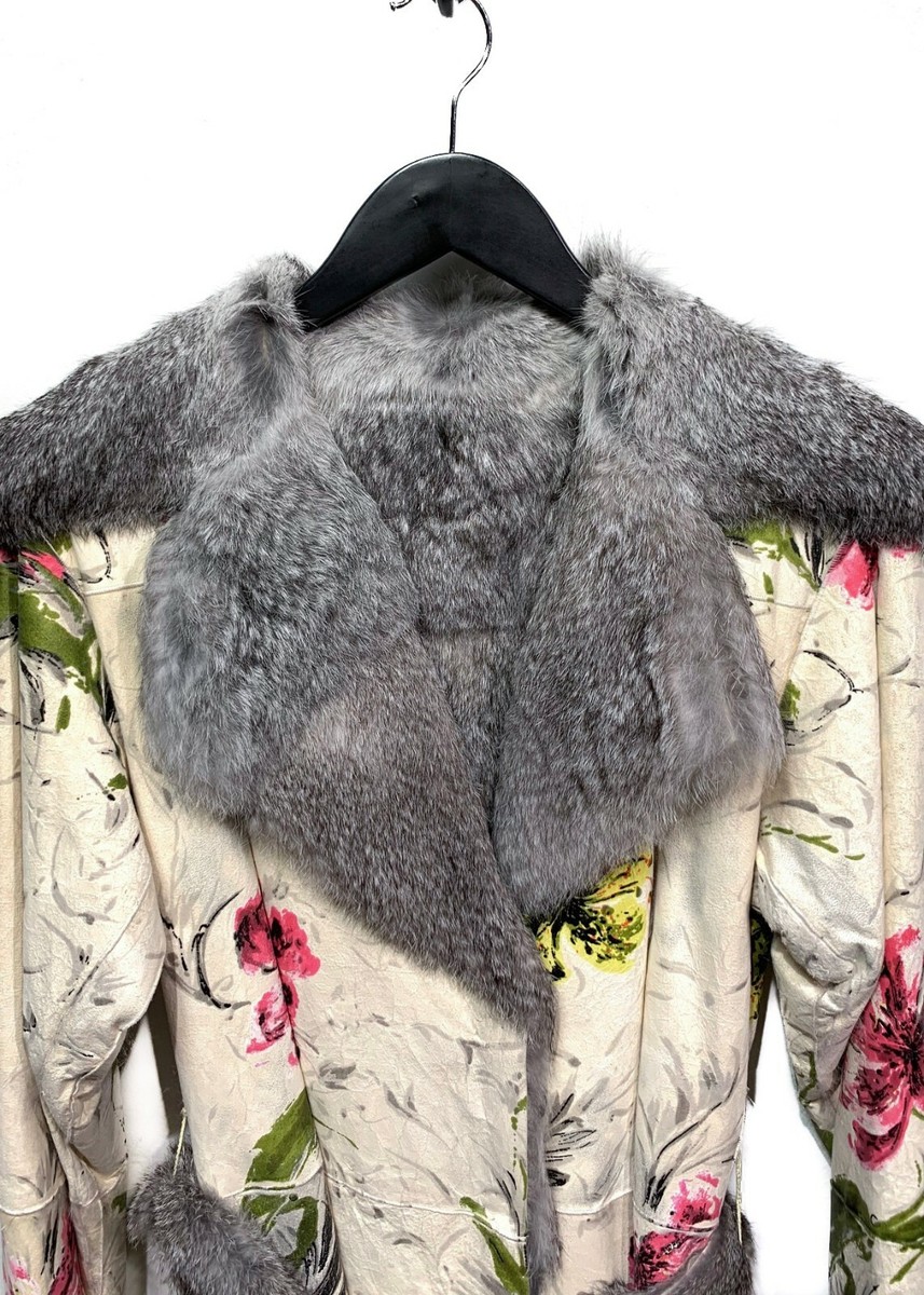 Dolce & Gabbana Rabbit Fur Reversible Coat with Hand Painting | eBay