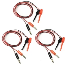 HiLetgo 3Pair 4MM Banana Plug to Test Hook Clip Lead Cable for Red 