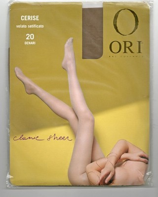 ORI italienische Cerise klassische transparente Strumpfhose Komfortbund Größe 3 Tortora BR20