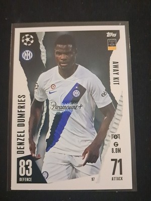 TOPPS KARTE UEFA CHAMPIONS LEAGUE 2023-24 EXTRA DENZEL DUMFRIES #97 AWAY KIT 