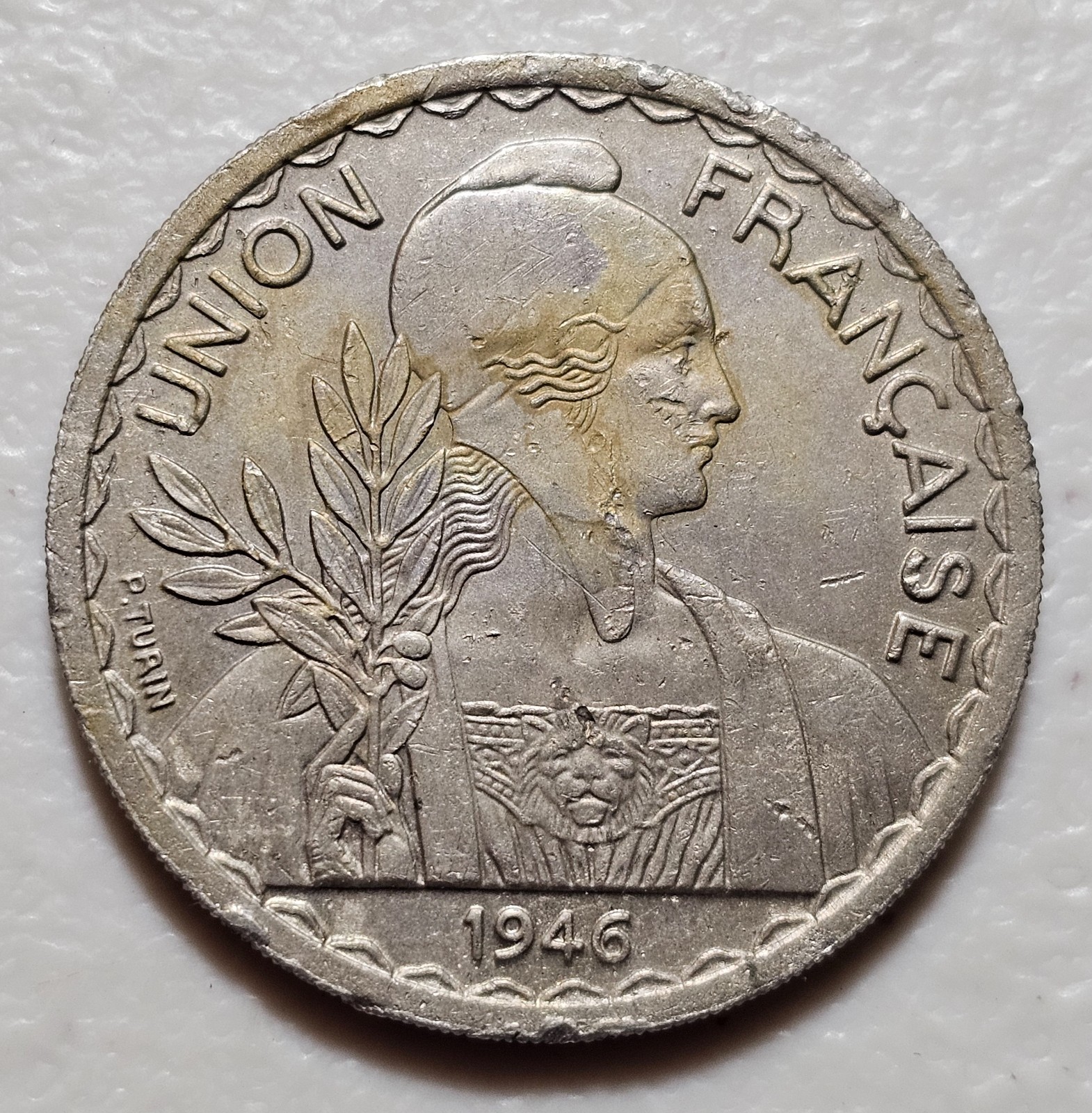 French Indochina 1 Piastre 1946 Security Edge (1)