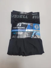Men's LARGE Russell Active Base Layer PANTS with Performance Stretch Black *NEW