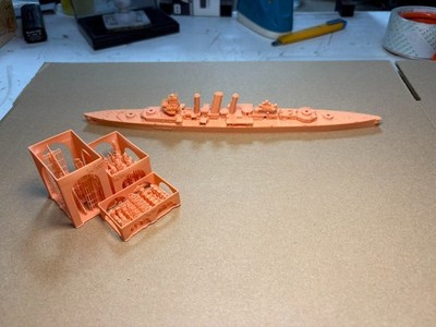 3D Printed Model Kit  1/700 Kent-class cruisers Unpainted