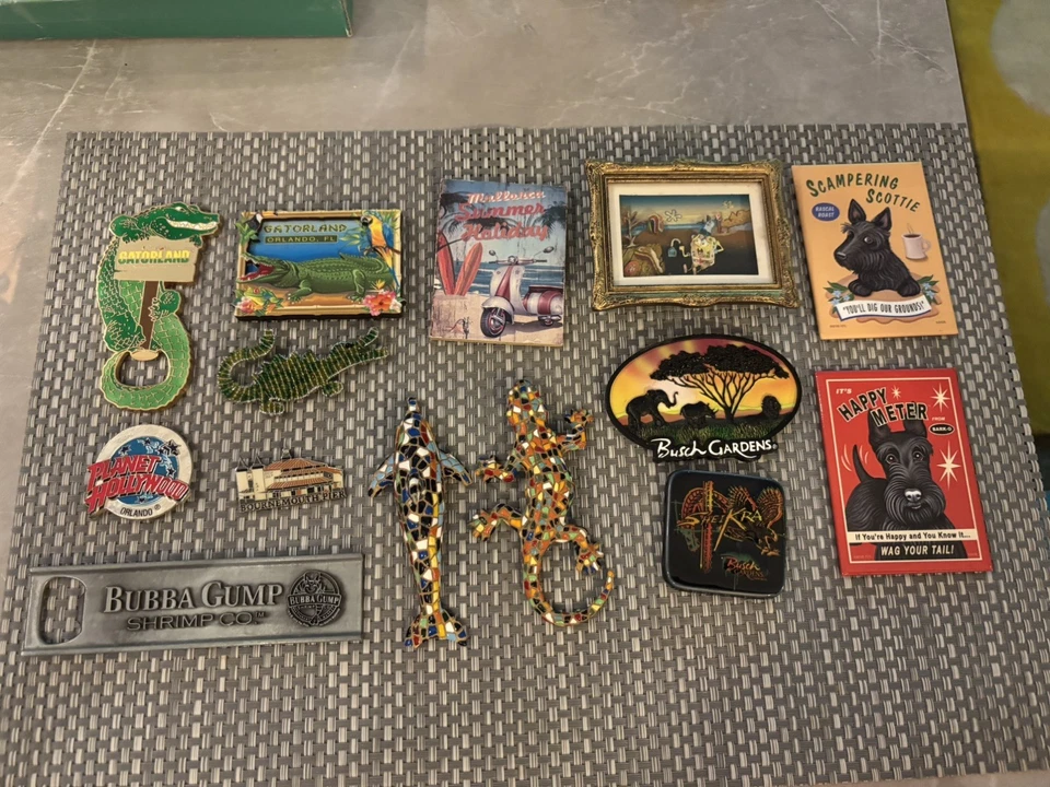 Joblot Of 14 Fridge Magnets seaWorld  bubble Gump Gatorland bush Gardens etc - Image 1 of 1
