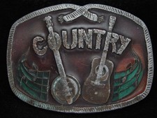 OF09135 VINTAGE 1976  COUNTRY MUSIC  COMMEMORATIVE BRASSTONE BELT BUCKLE