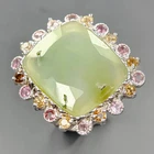 Unique Jewelry Natural Prehnite Ring 925 Sterling Silver Size 7.5 /R433302