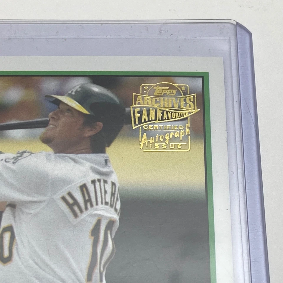 2015 Topps Archives Scott Hatterberg Fan Favorites Oakland Athletics autografado em perfeito estado - Imagem 3 de 4