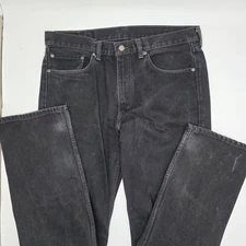 Levi Strauss Co 505 Mens Jeans Black W36 L34 Straight Fit Denim Pants