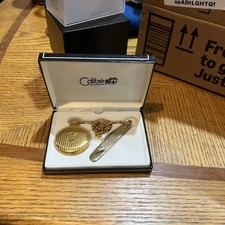 Colibri Of London Pocket Watch  Knife Timepieces W/Hardwood Box