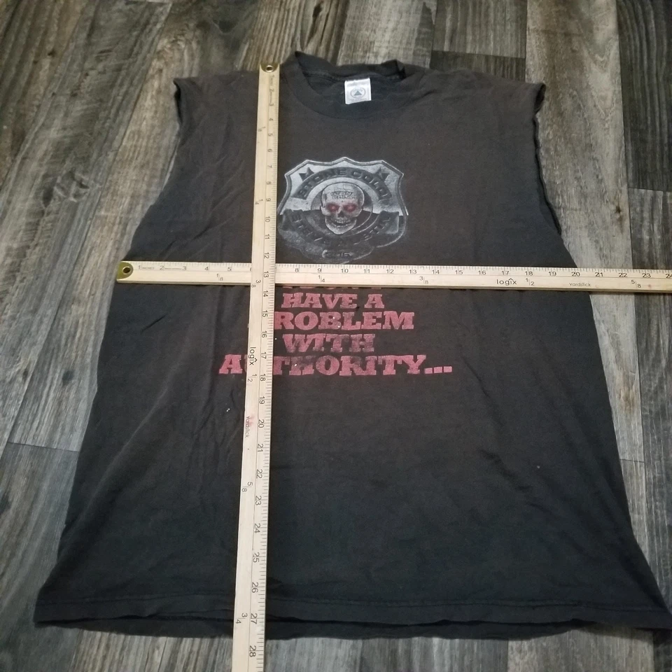 Vintage 1998 WWF Stone Cold Steve Austin I am the Authority T-Shirt L Thrashed - Image 3 of 4