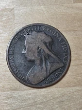 Great Britain 1-penny coin, 1898. KM# 790, bronze. Victoria 'Old Head' portrait.