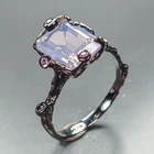 Vintage ring Natural Lavender Quartz Ring 925 Sterling Silver Size 9 /R470100