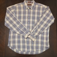 Vintage Chaps Ralph Lauren Dress Shirt Mens XL Cotton Egypt Plaid Multicolor