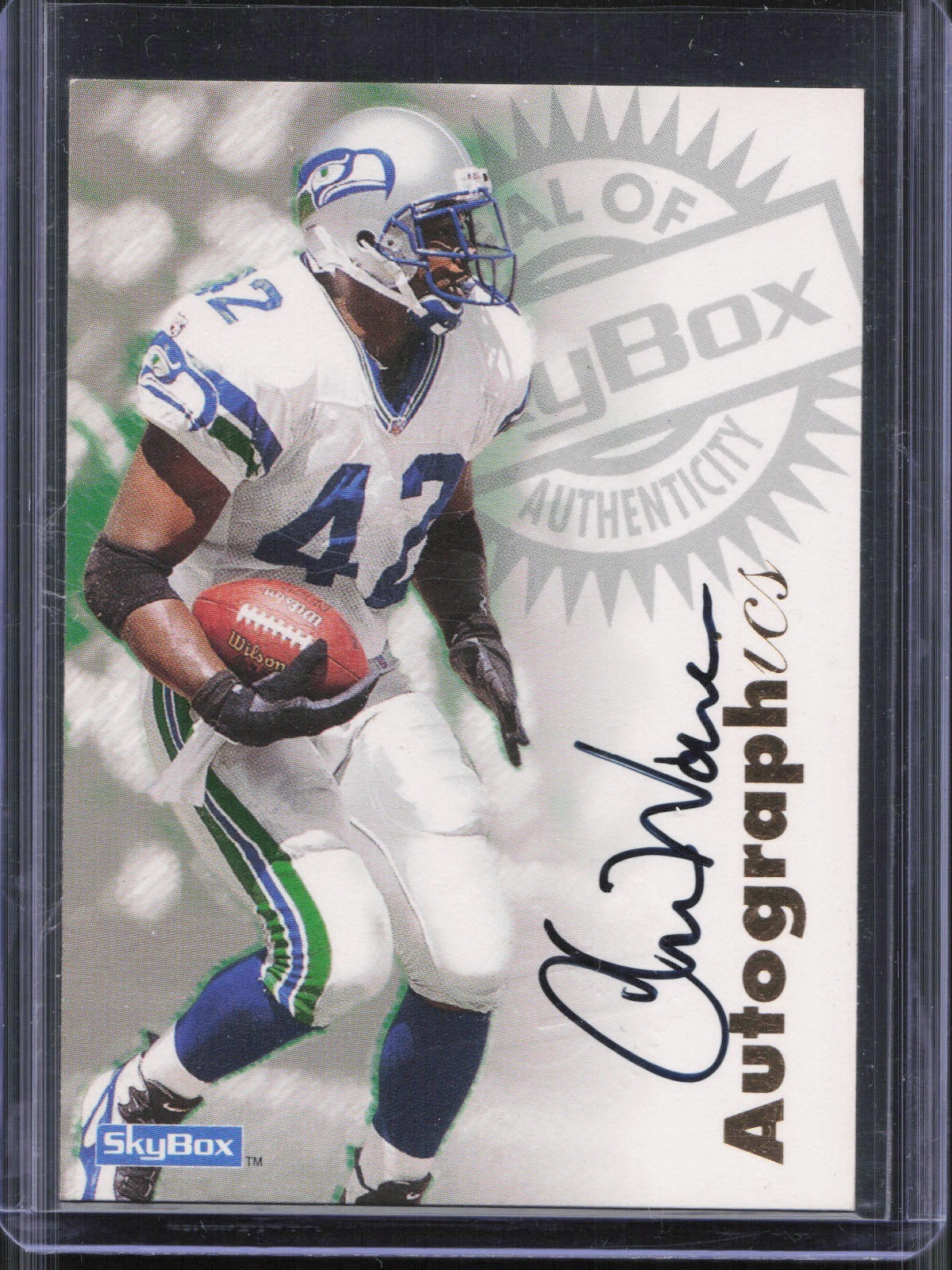 1997 Skybox Autographics Chris Warren Auto Seattle Seahawks