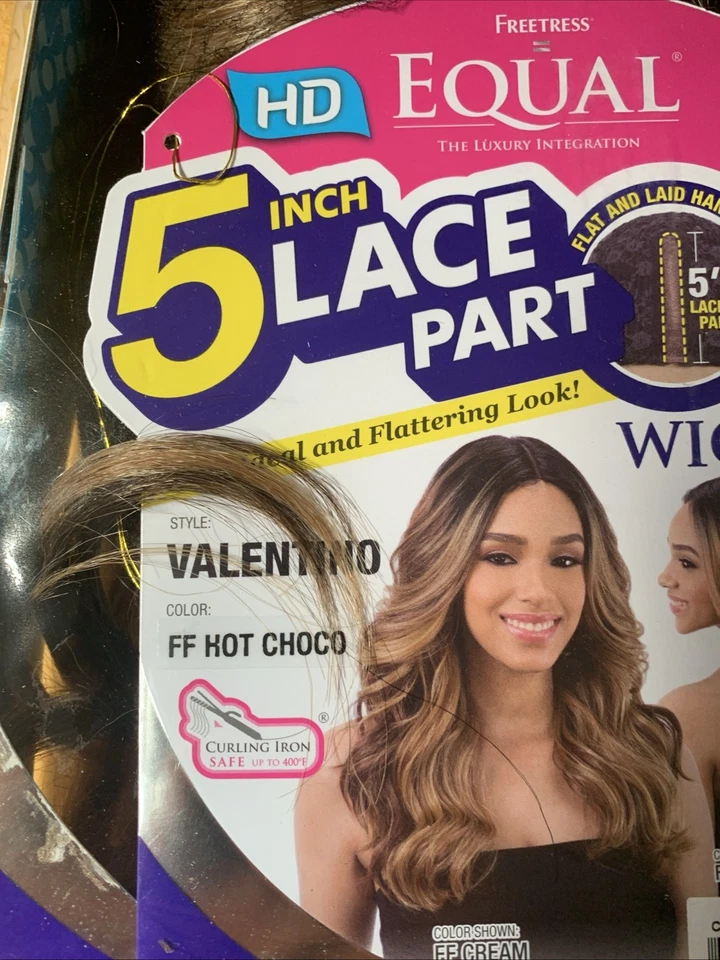 Peluca Freetress Equal 5 Pulgadas Parte Encaje VIVIA Color FF Hot Choco Larga Ondulada Foto 3 de 4