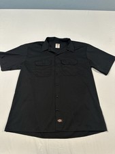 Dickies Short Sleeve Button-Up Work Shirt in Black Mens XL