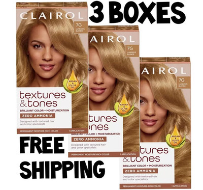 3 Pack ~ Clairol Textures & Tones Luminous Blonde 7G Permanent Hair Dye Color