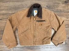 Vintage Carhartt Detroit Blanket Lined Jacket YYJ97 BRN Youth Kids Sz 6-7 Brown
