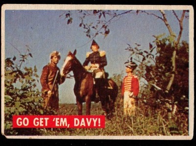 1956 Topps Davy Crockett Disney Movie #12 Go Get 'Em Davy! Green Card F/G