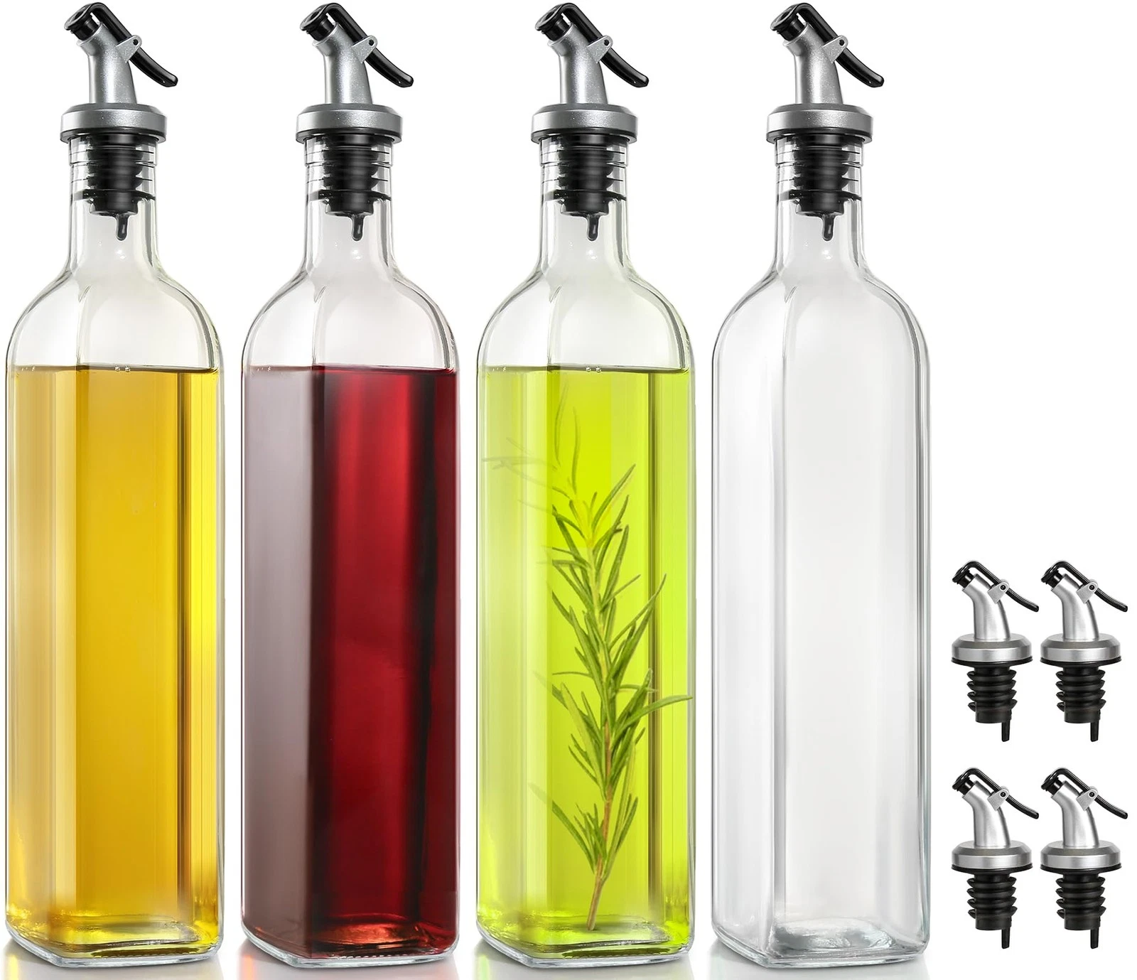 MIUSITE Olive Oil Dispenser Bottle, Glass Cooking Bottle Clear