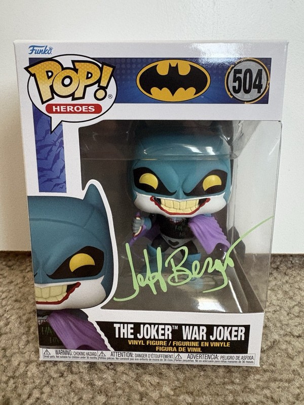 Funko Pop War Joker 504 DC Batman SIGNED Jeff Bergman Voice Actor Autograph