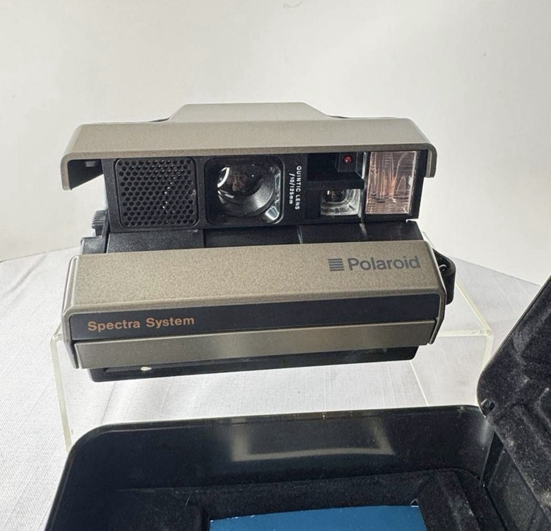 Polaroid Spectra System Instant Camera Gray w/ Case & Manual UNTESTED
