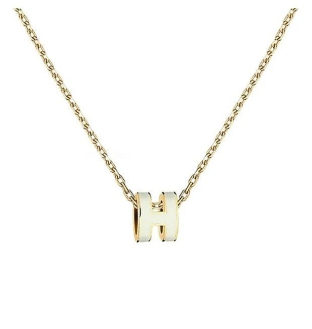 HERMÈS Collana Hermes Mini Pop Harnisch H147992F49 Oro Bianco Bianco 111032658