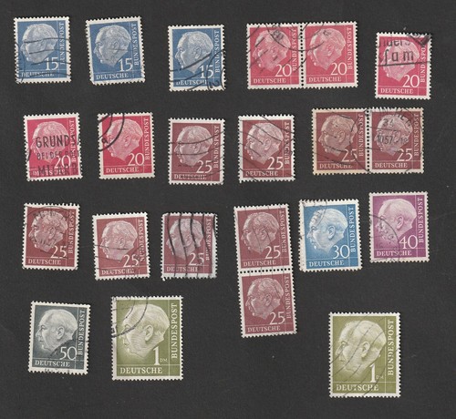 64 Briefmarken 1954 Heuss verschiedene Werte gestempelt - Bild 2 von 2