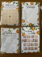 Baby Shower Game Set with Orange Theme For 30 Guests