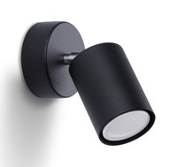 Wandleuchte Schwarz Klein H: 18,5 Cm Metall Schwenkbar GU10 Spot Lampe Bett Sofa