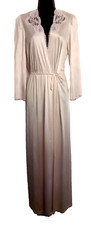 Collectibles by JCPenney Robe Pink Satin Lace accent VTG size L Long Lingerie