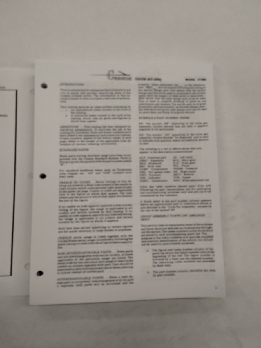Cessna 1971-78 Cardinal 177RG Parts Catalog-Reproduction | eBay