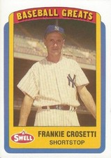 1987 Swell All Time Legends Baseball Greats #48 Frankie Crosetti
