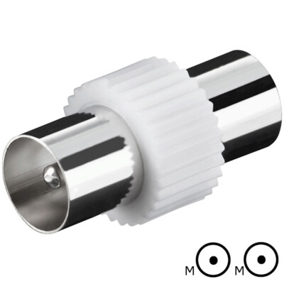 Steckverbinder koax 2x Stecker Antennen Kabel TV Verbinder männlich Adapter IEC
