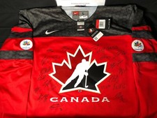 2018 Team Canada Autographed IIHF WC Jersey w/23 Auto's - McDavid, Barzal (PSA)