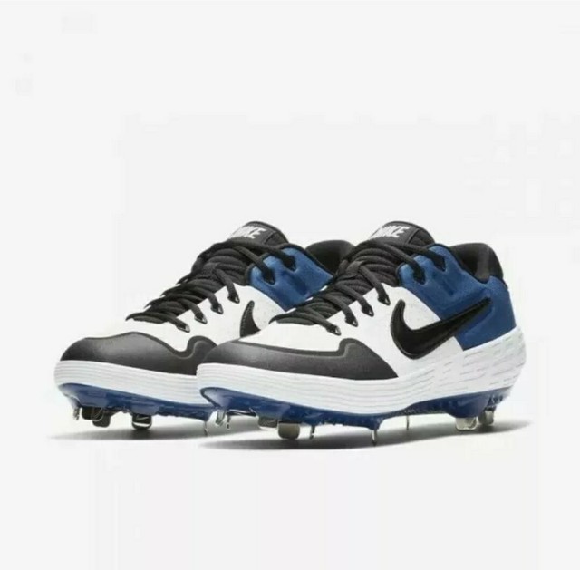 Nike Alpha Huarache Elite 2 Low Baseball Cleats White Blue AJ6873-104 Size 8 | eBay