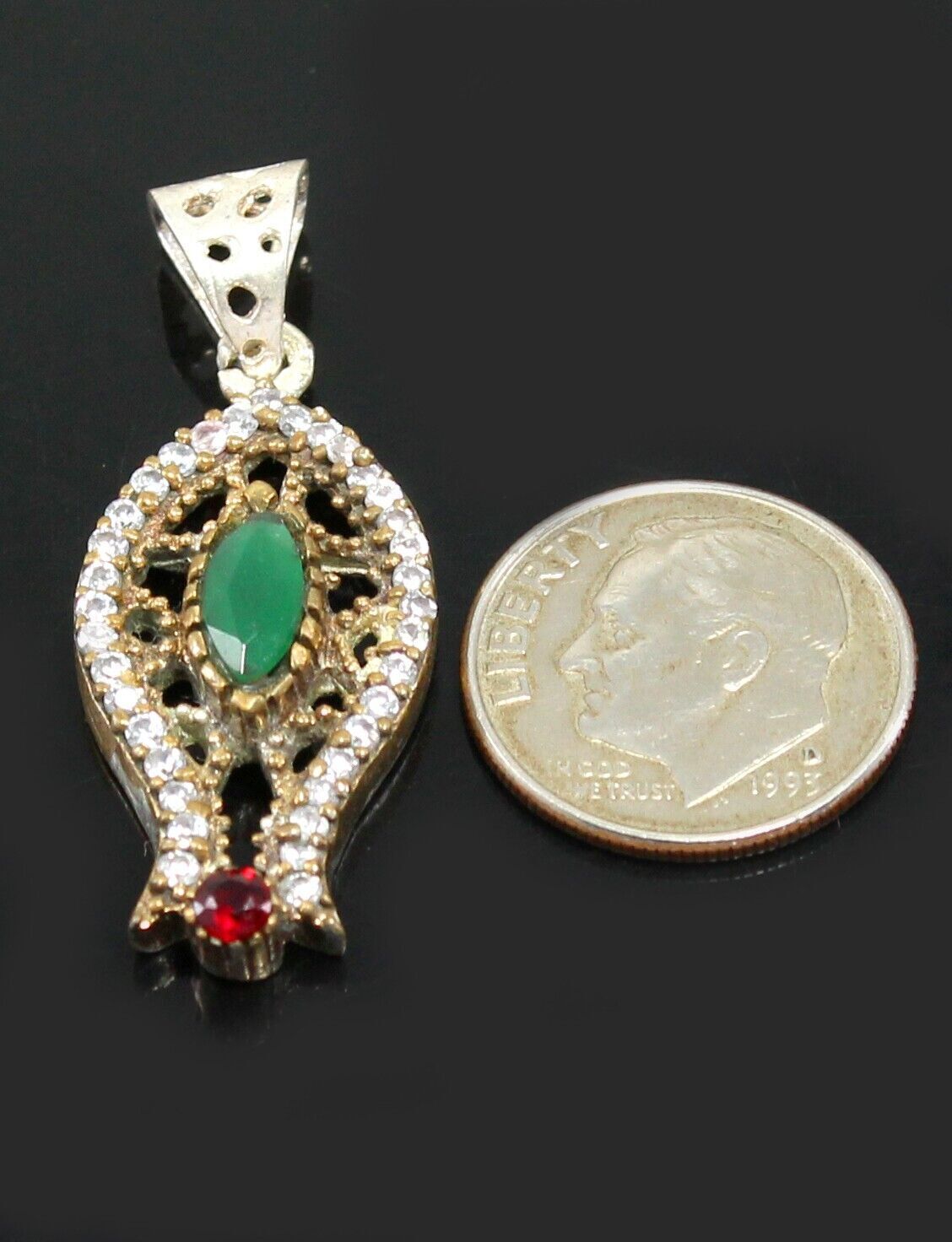 Colombia MUZO Green Emerald Red Ruby Gemstone Victoria Jewelry Pendant