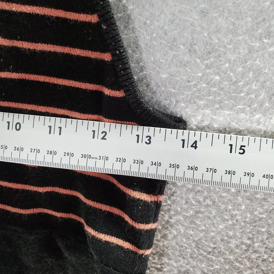 Suéter Victoria's Mujer Mediano Negro Rayas Recortado Chaleco Sin Mangas Foto 2 de 4