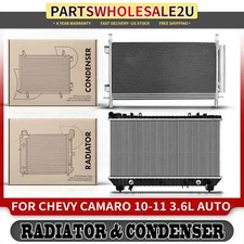 2Pcs Radiator & AC Condenser Cooling Kit for Chevrolet Camaro 2010 2011 V6 3.6L