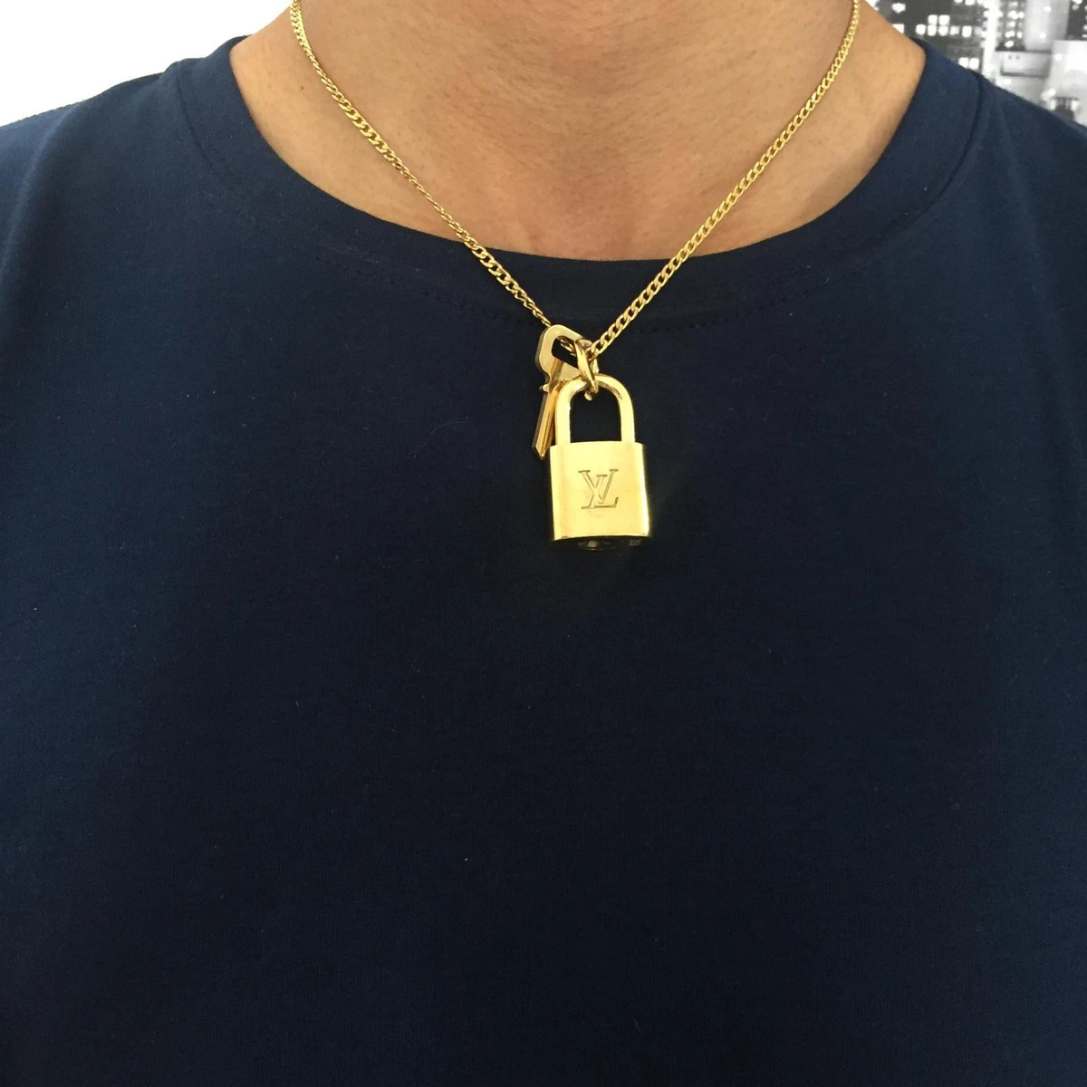 padlock chain necklace louis vuittons