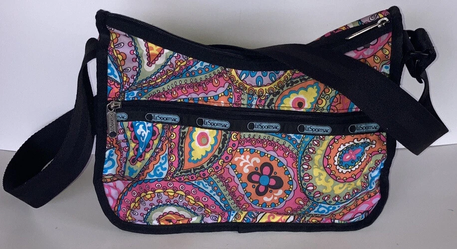 LESPORTSAC Deluxe Nylon Shoulder Satchel multicolor Jeweled Purse