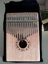 17 Key Kalimba Mahogany Thumb Piano Mbira Natural Mini Keyboard Instrument Solid