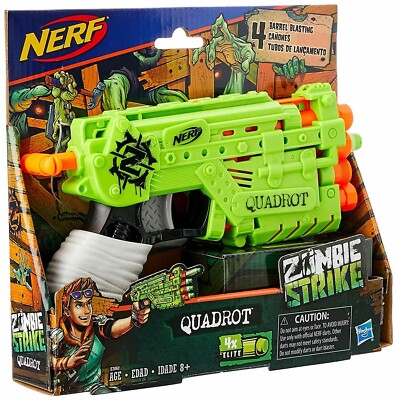 New 2018 Nerf Zombie Apocalypse Strike 4 Dart Blaster Quadrot